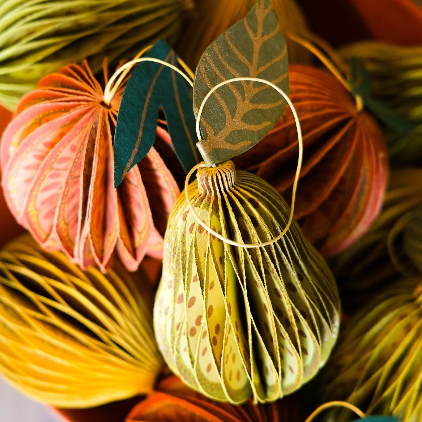 Pear Honeycomb Ornament