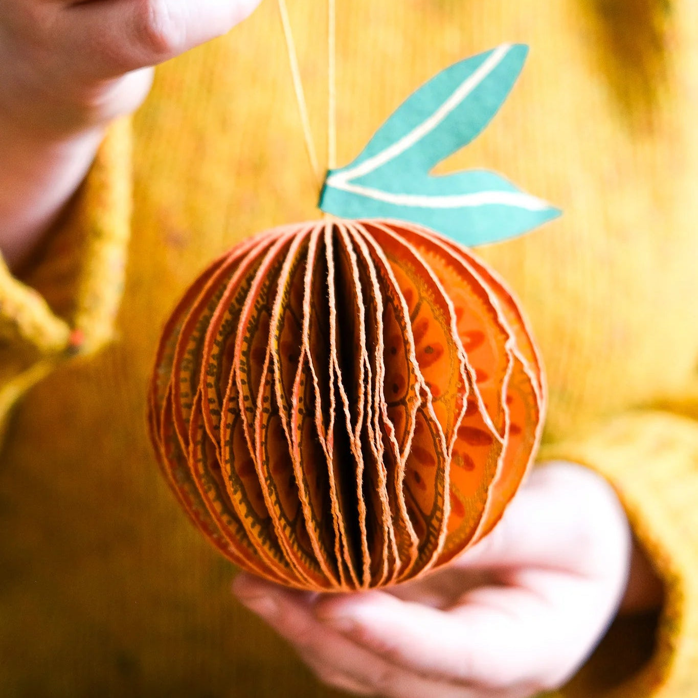 Orange Honeycomb Ornament