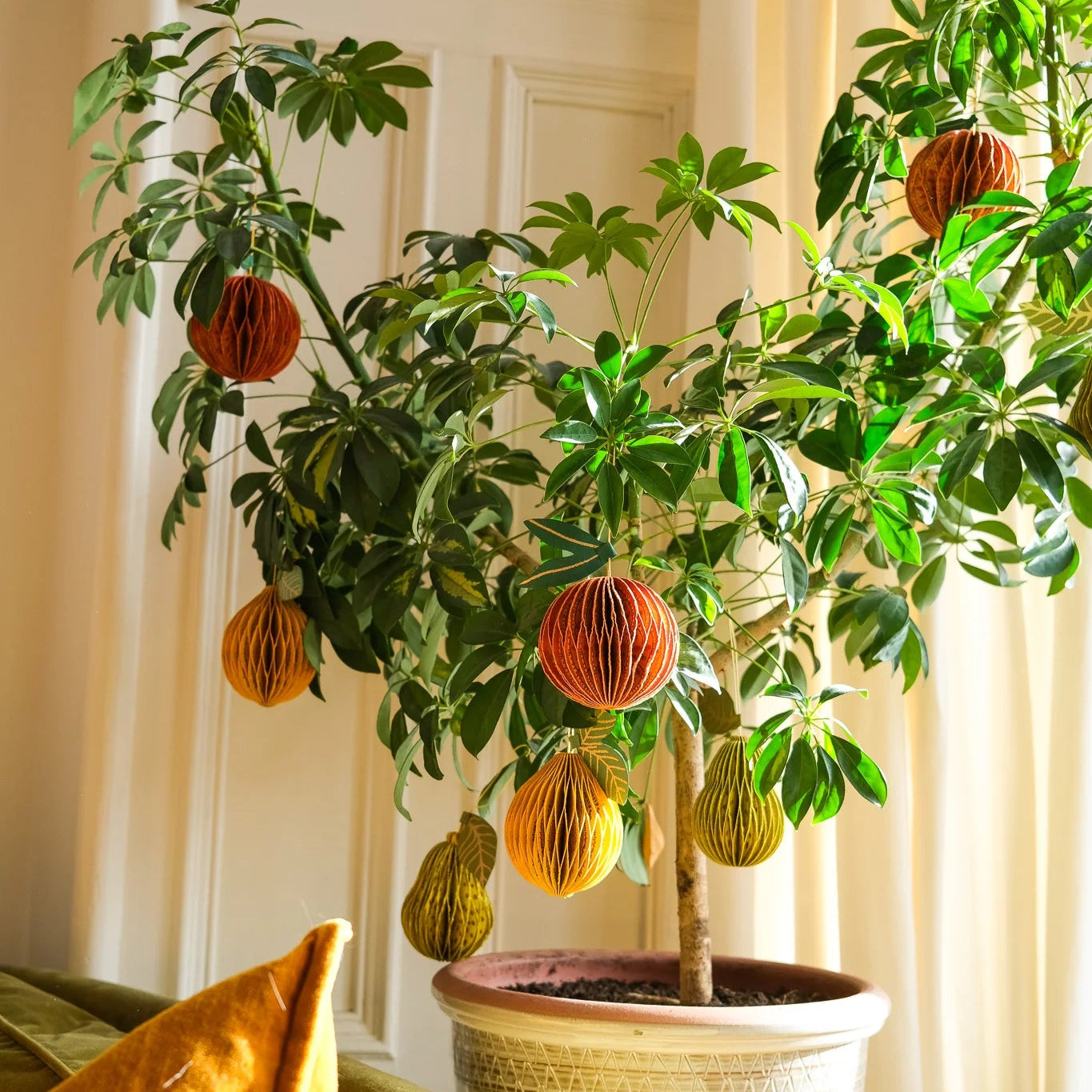 Orange Honeycomb Ornament