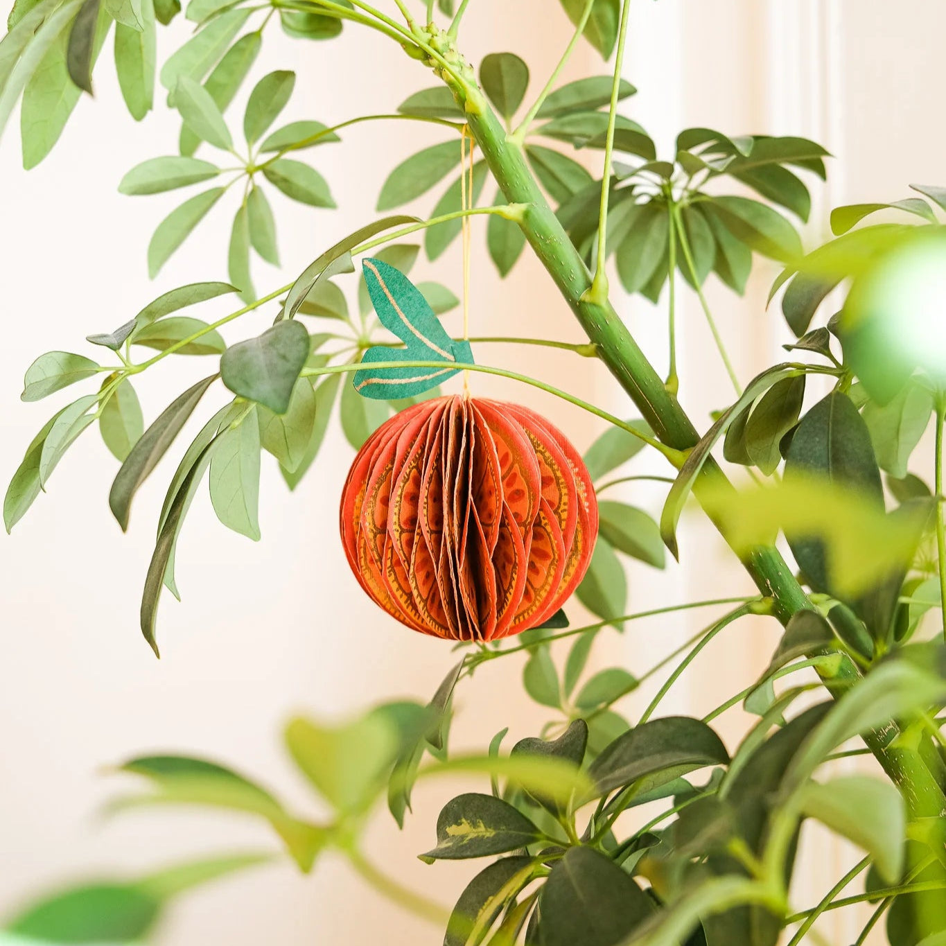 Orange Honeycomb Ornament