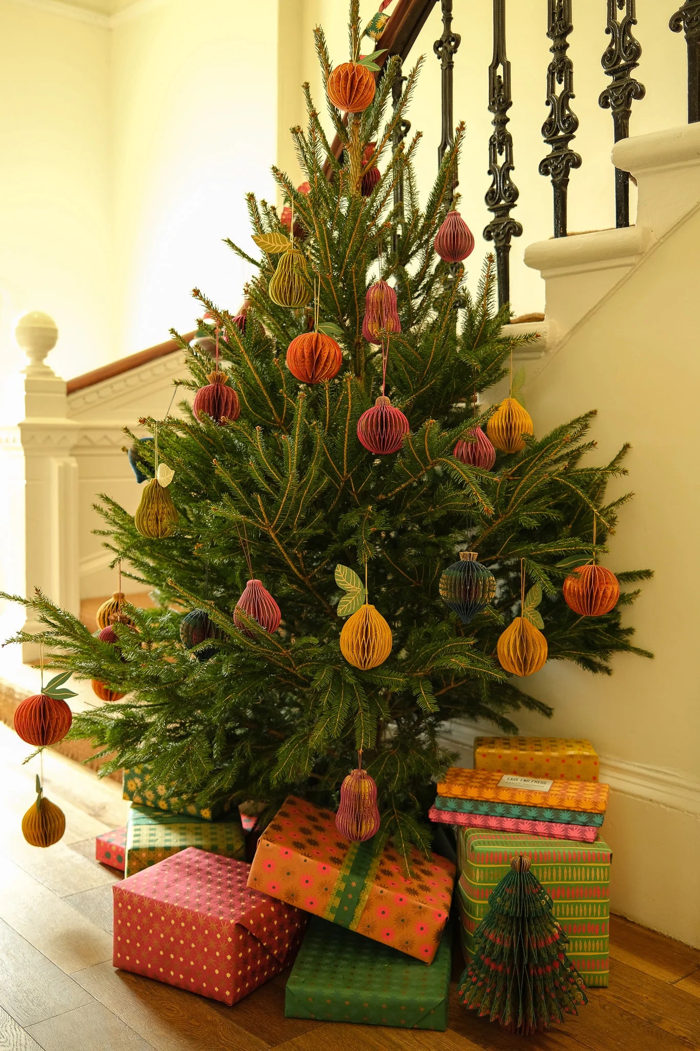 Orange Honeycomb Ornament