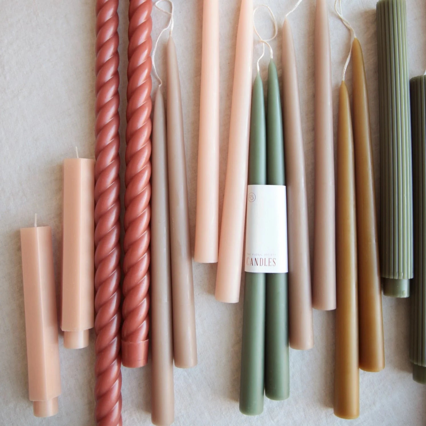 12" Dipped Taper Candles - Moss