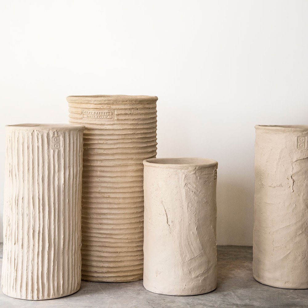 Handmade Cement Planter Stem - Ivory