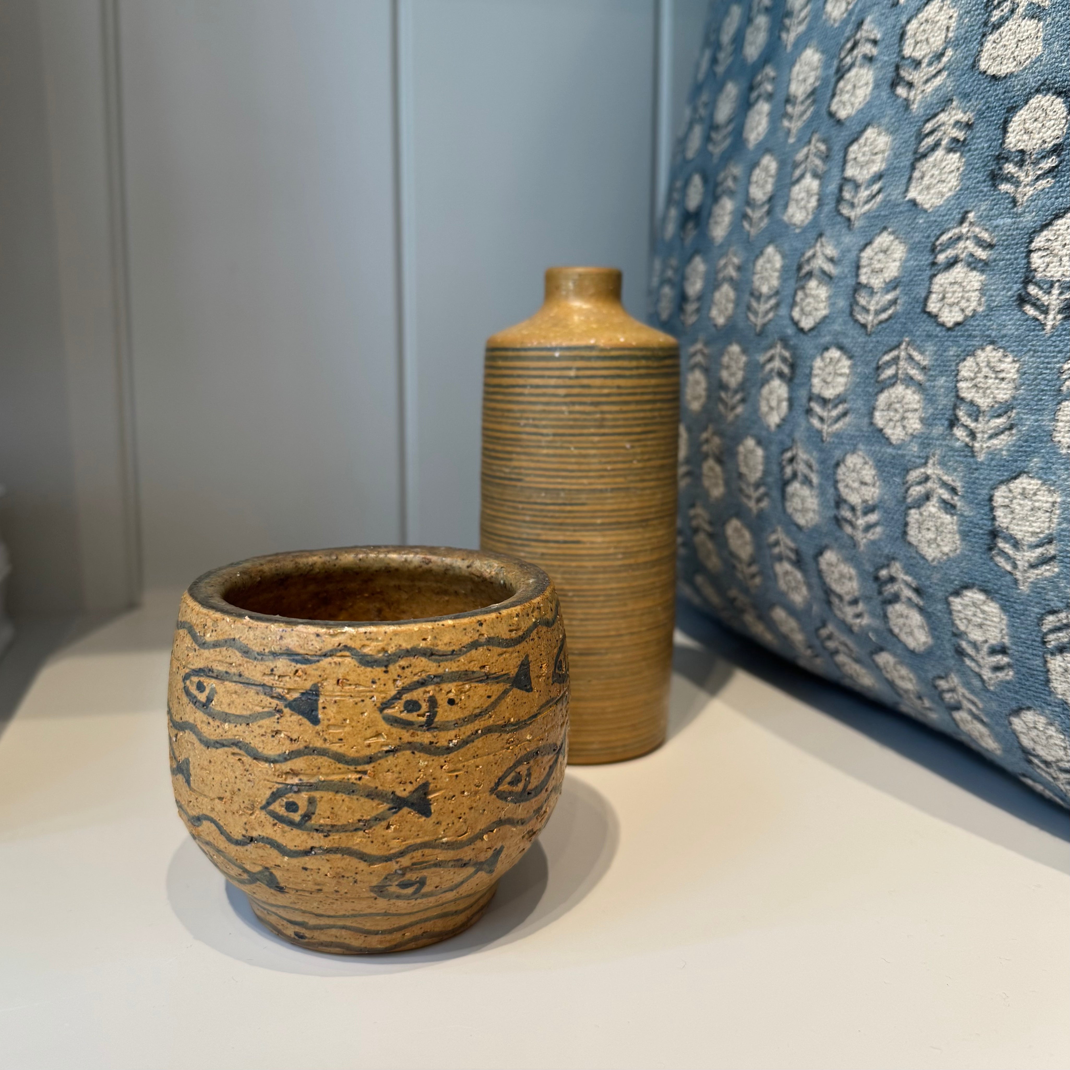 Vintage Ceramic Mini Bowl - Fish Pattern