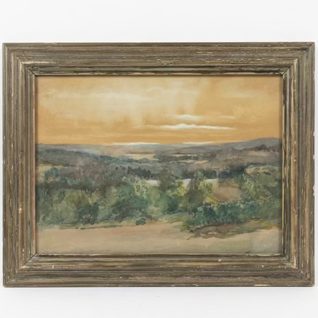 Vintage Hjerten Landscape Painting
