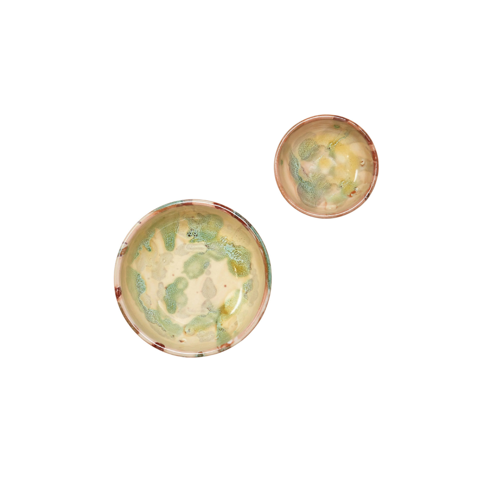 Bellocchi Oil and Salt Dish Set in Etrusca Verde Italian terra cotta