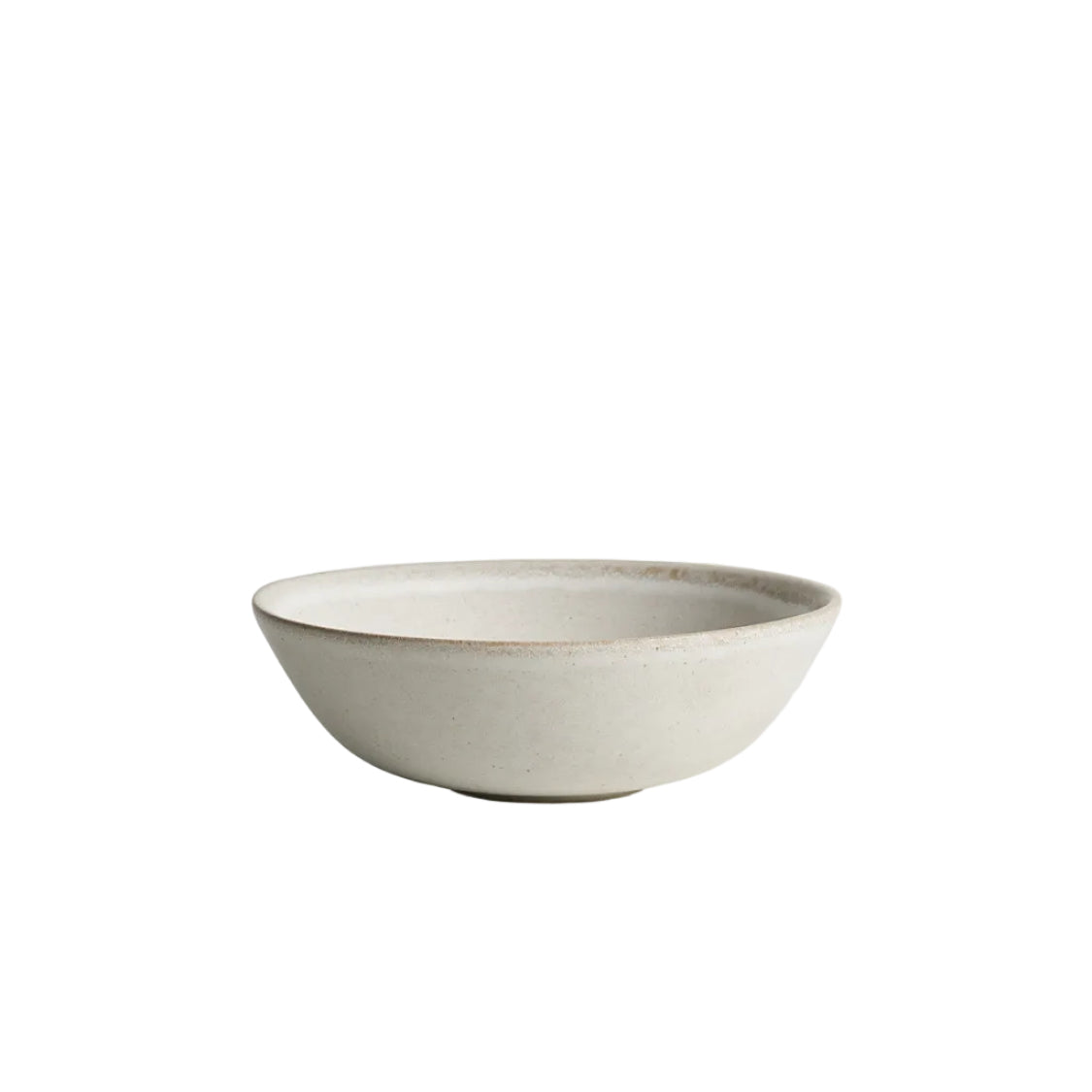 Glazed stoneware small bowl in oat, front product view