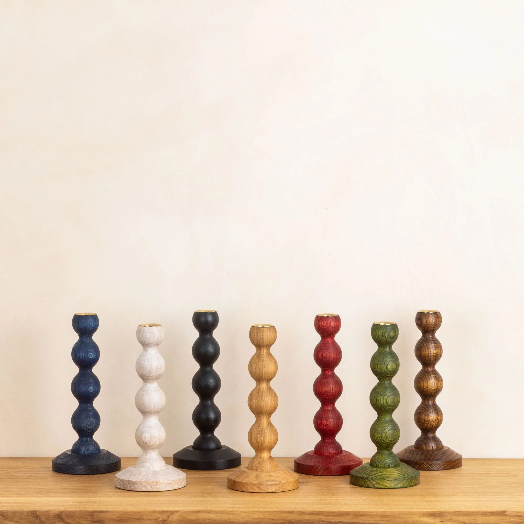 Bobbin Candle Stick - Natural Oak