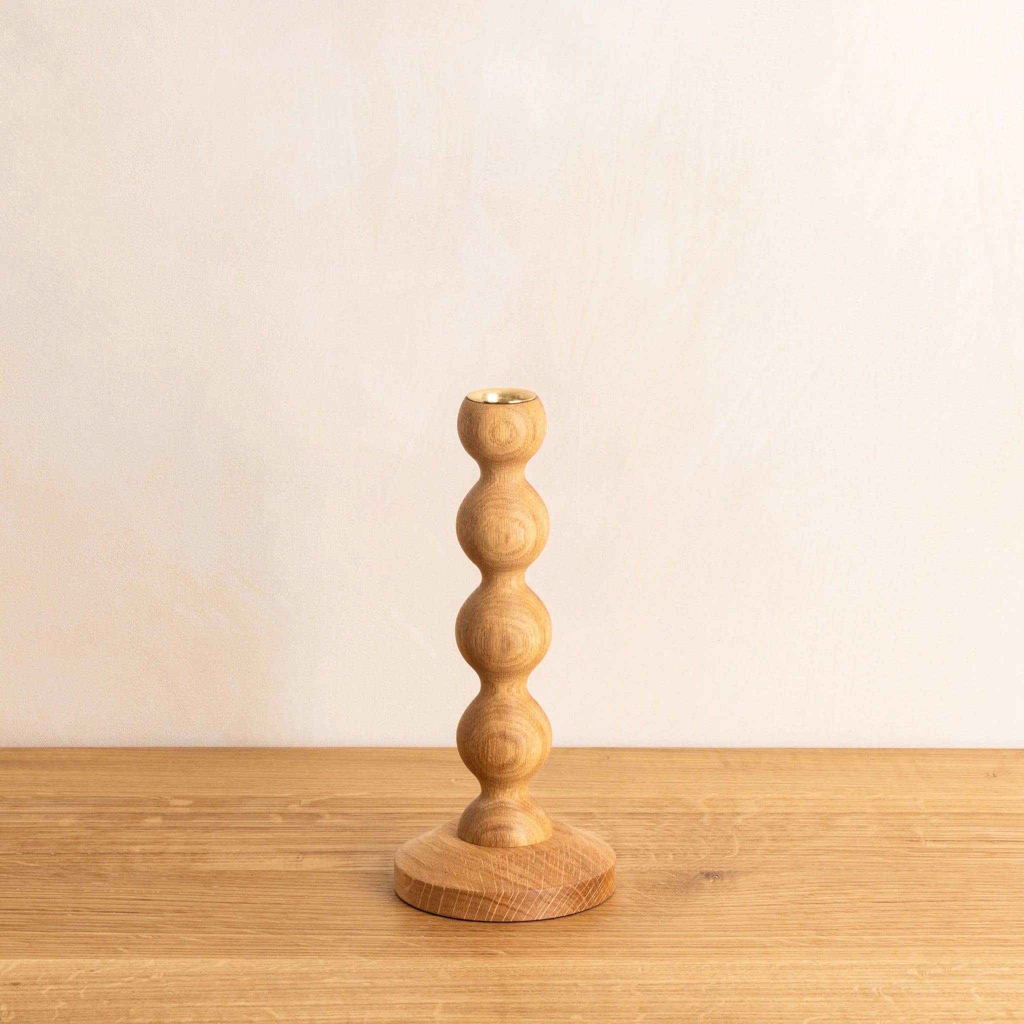 Bobbin Candle Stick - Natural Oak