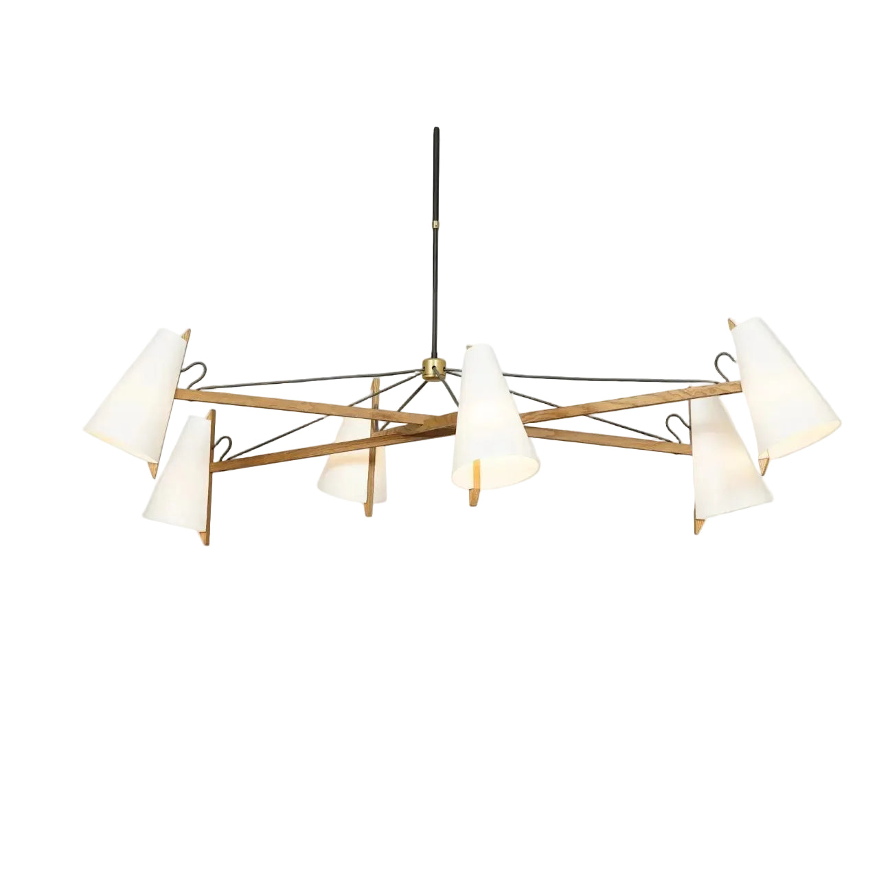 Long Hood Chandelier - White Oak by Ravenhill Studio
