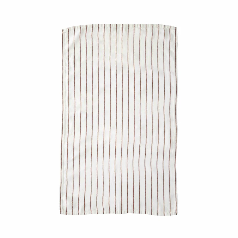 Linen Belmont Tea Towel in Earth - Set of 2