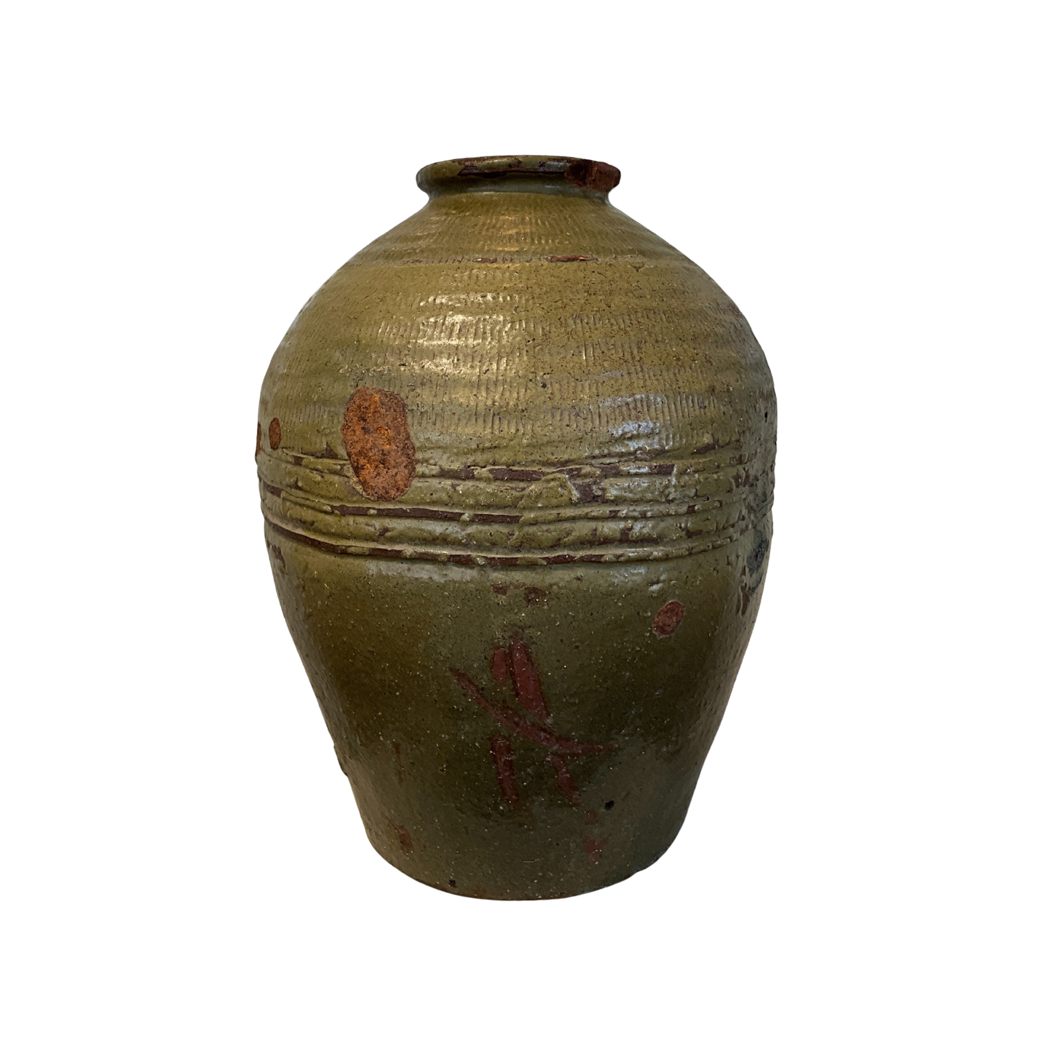 Vintage Green Glazed Pot - Asia, 20th Century