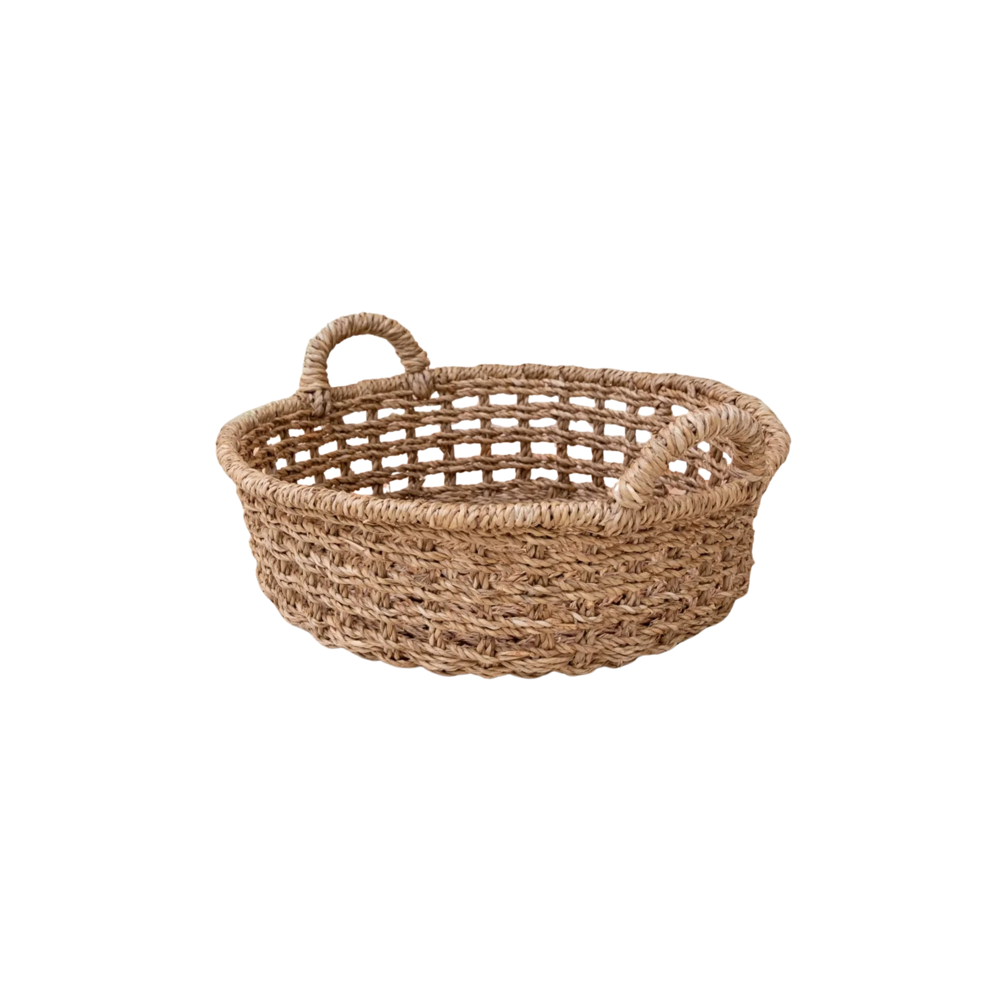 Round Open Weave Basket - Brown