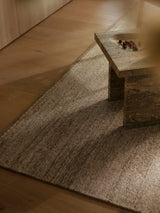 Armadillo Field Rug in Brindle, detail of the rws-certified undyed european wool weave and texture