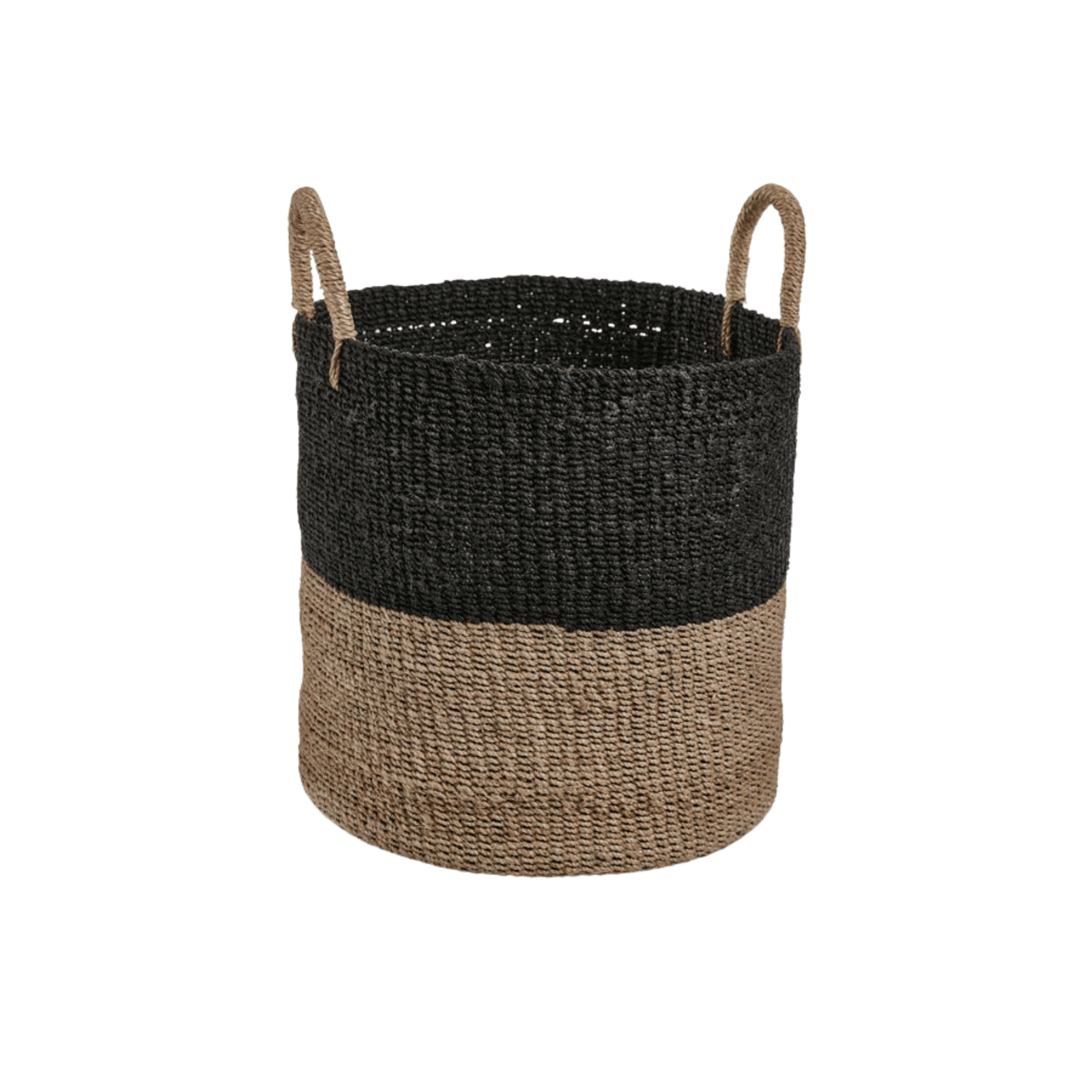Abaca two tone storage basket with handles – Zodax ZONC-694