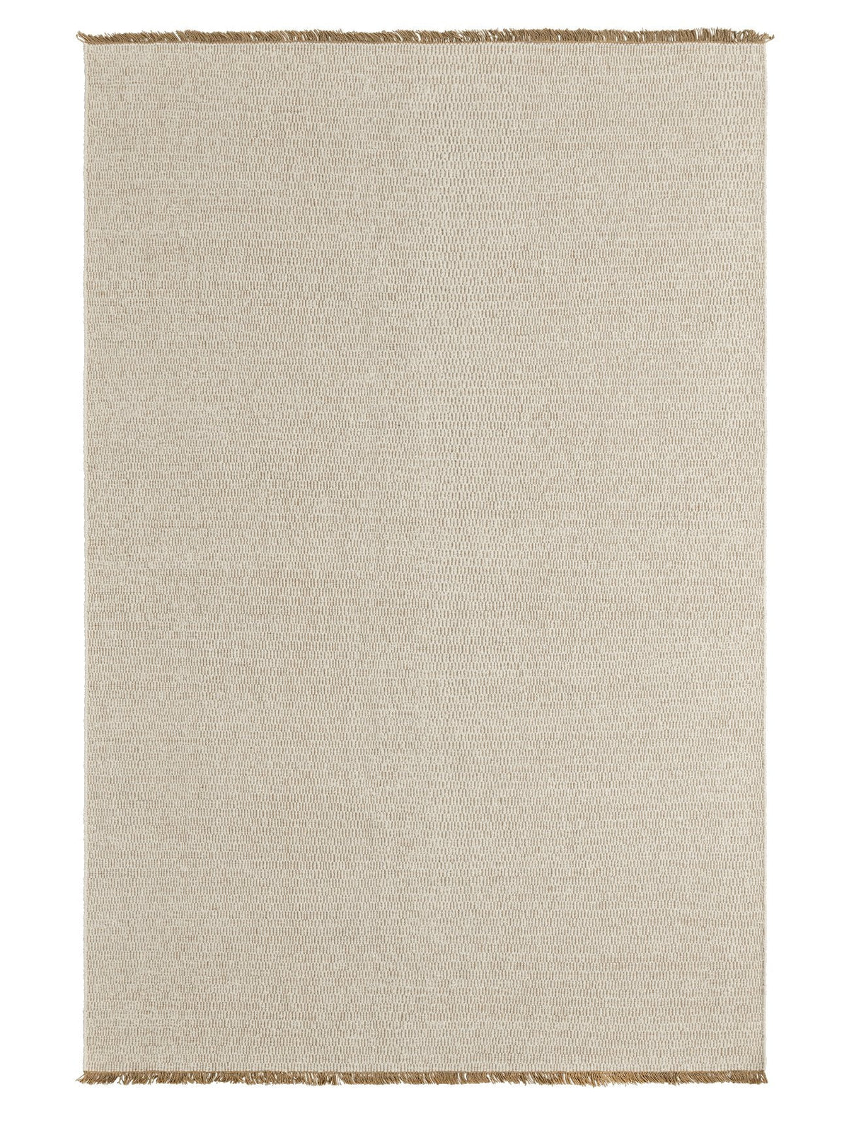 Armadillo Abbey Rug in Cane, a second view of the handwoven wool and jute rug in a styled interior