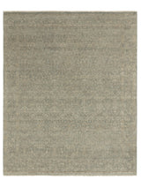 Armadillo Adagio Rug in Neptune, overhead view of the hand-knotted wool weave and edge finish