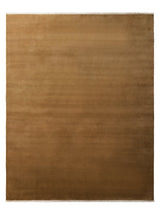 Armadillo Eden Rug in Citrine, overhead view of the hand-knotted wool weave and edge finish
