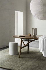 Agra Rug by Armadillo, hand-knotted wool rug, styled in a room at Calimia Home