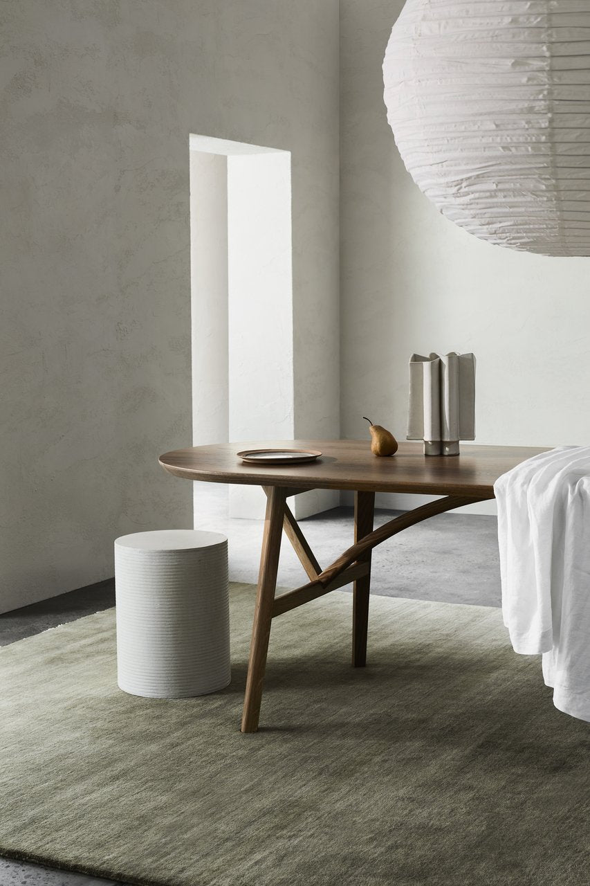 Agra Rug by Armadillo, hand-knotted wool rug, styled in a room at Calimia Home