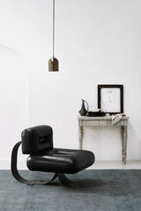 Armadillo Agra Rug in Marlin, hand-knotted wool rug shown in a room setting