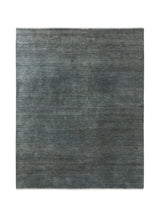 Armadillo Agra Rug in Marlin, overhead view of the hand-knotted wool weave and edge finish