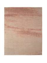 Armadillo Alma Rug in Urn, overhead view of the hand-knotted wool and silk weave and edge finish