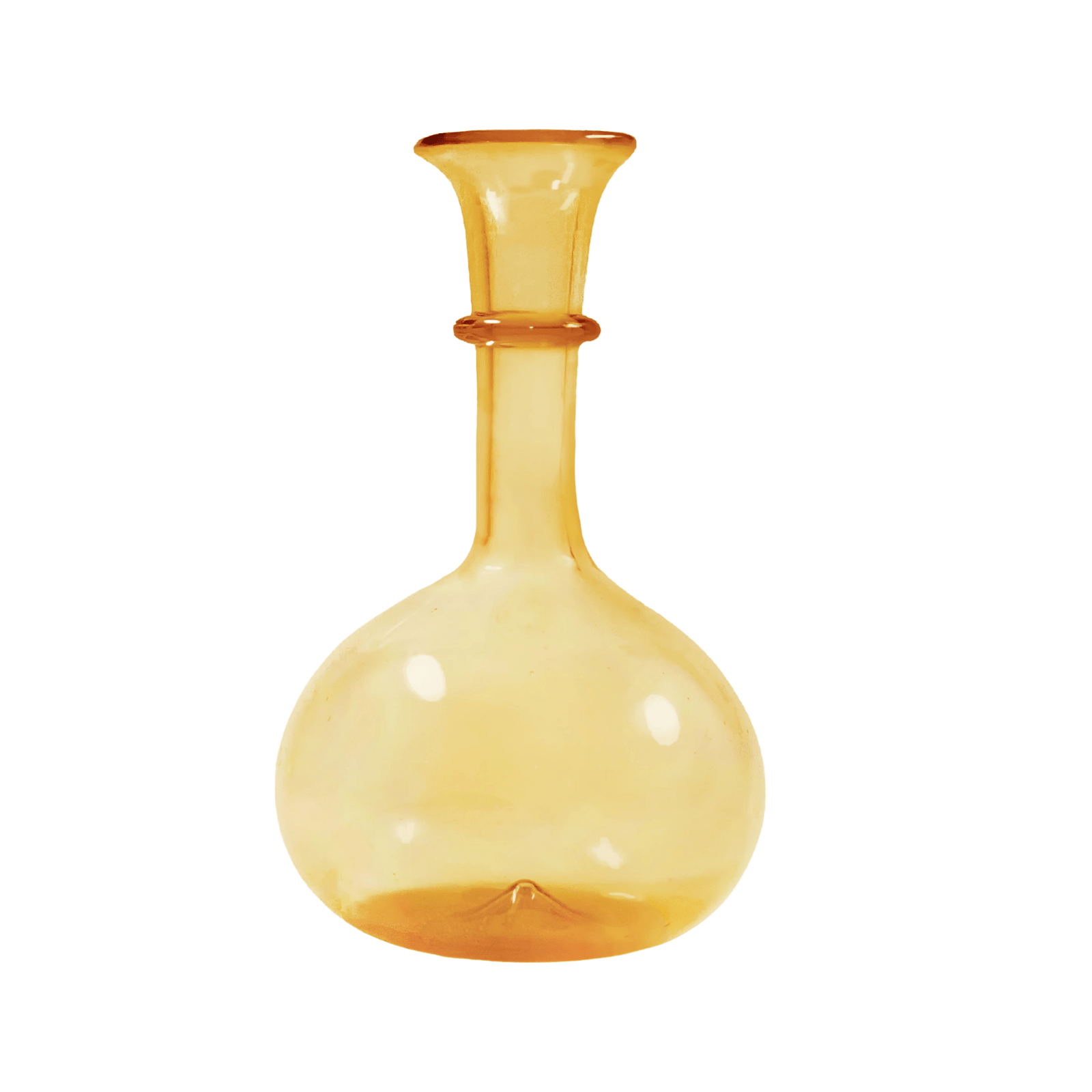 Amber Round Bottom Decanter, hand-blown in Tuscany by Il Buco Vita