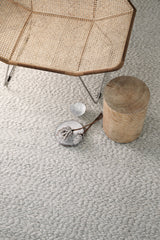 Armadillo Andes Rug in Parchment, a second view of the handwoven wool flatweave rug in a styled interior