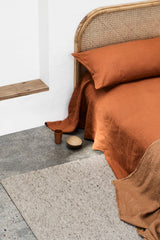 Armadillo Andes Rug in Rye, handwoven wool flatweave rug shown in a room setting