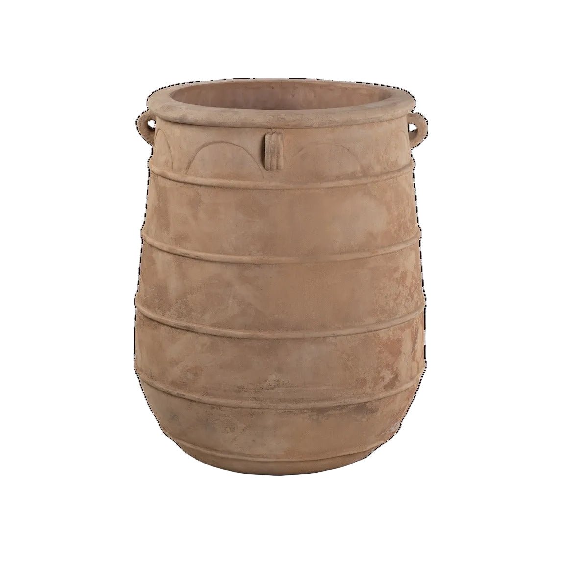 Anterra terra cotta four line jar with handles by The Pottery Patch | Calimia Home
