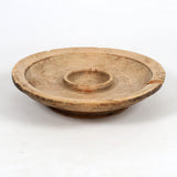 Antique wood serving platter — grain detail