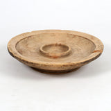 Antique wood serving platter — carved vintage tray