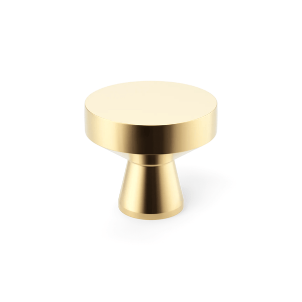 Arbar Cabinet Knob in Polished Brass Unlacquered