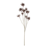Artificial Woodland Yarrow by Abigail Ahern on a white background, a single tall stem with clustered chocolate brown heads