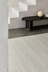 Armadillo Aspen Rug in Natural, detail of the undyed wool weave and texture