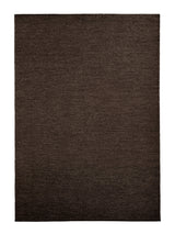 Armadillo Aspen Rug in Peat, overhead view of the handwoven soumak wool weave and edge finish