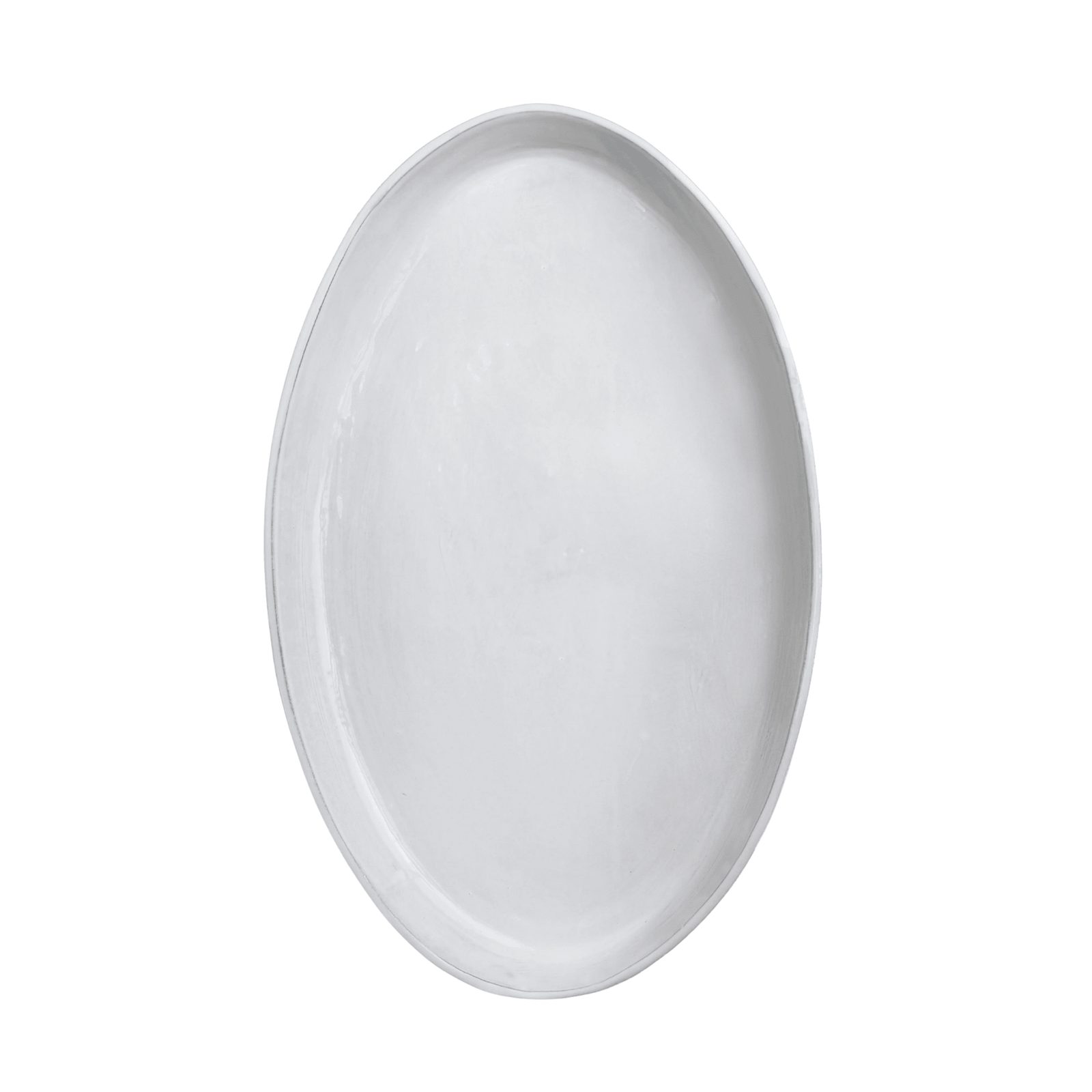 Assisi Deep Oval Platter in Bianco, large handcrafted Italian serving platter