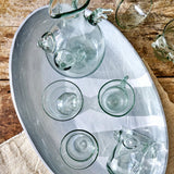White Italian ceramic platter styled with food, family-style serving