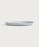 Detail of Bianco Assisi deep oval platter glaze and rim