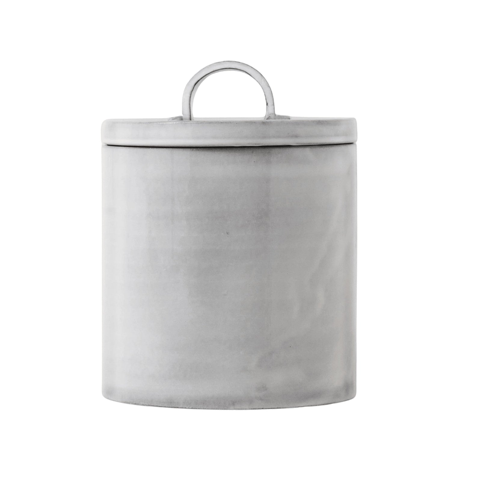 Assisi Dry Goods Canister in Bianco, handcrafted Italian ceramic jar with lid
