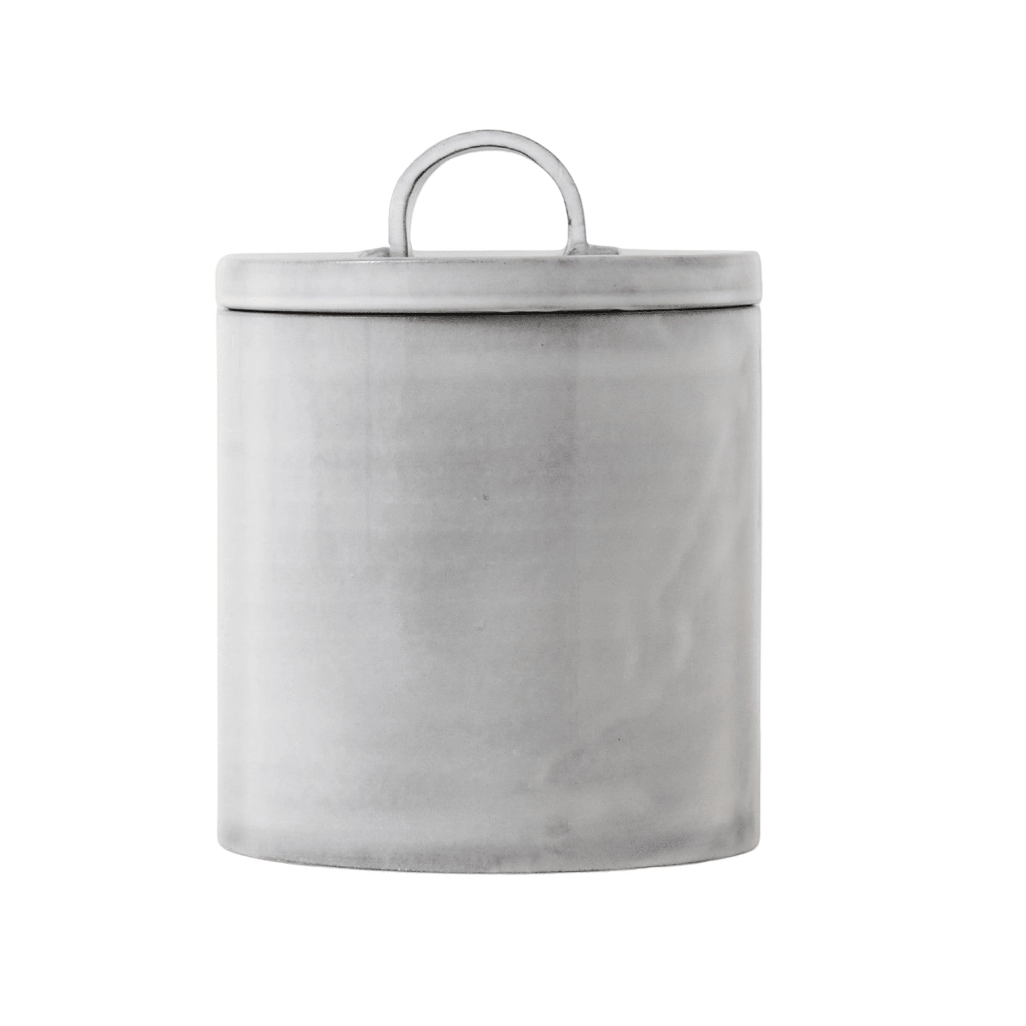 Assisi Dry Goods Canister in Bianco, handcrafted Italian ceramic jar with lid