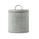 Assisi Dry Goods Canister in Dove Grey, handcrafted Italian ceramic jar with lid