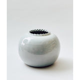 Assisi Round Vase in Ocra — handmade glazed Umbrian clay ceramic by the Radi brothers, Il Buco Vita, central Italy, approximately 10" × 9"H