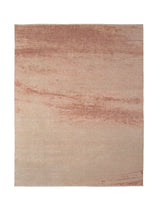 Armadillo Alma Rug in Urn, overhead view of the hand-knotted wool and silk weave and edge finish