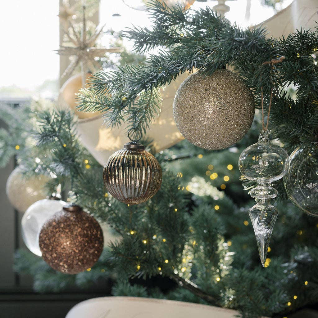 Mercury Ribbed Glass Antique Gold Ornament