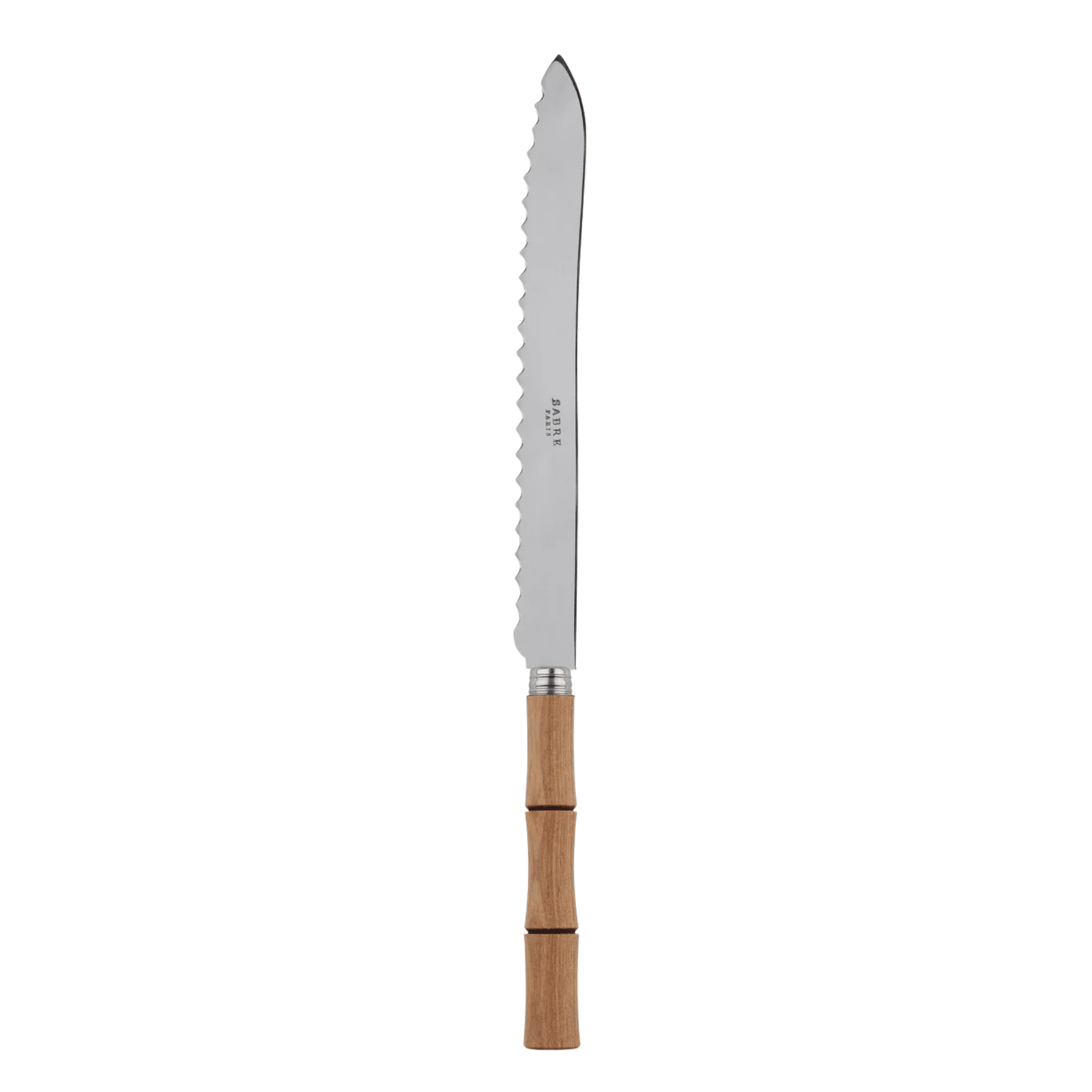 Bamboo Bread Knife by Sabre Paris in Light Press Wood
