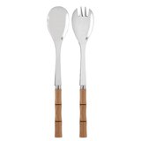 Bamboo Salad Server Set by Sabre Paris in Light Press Wood