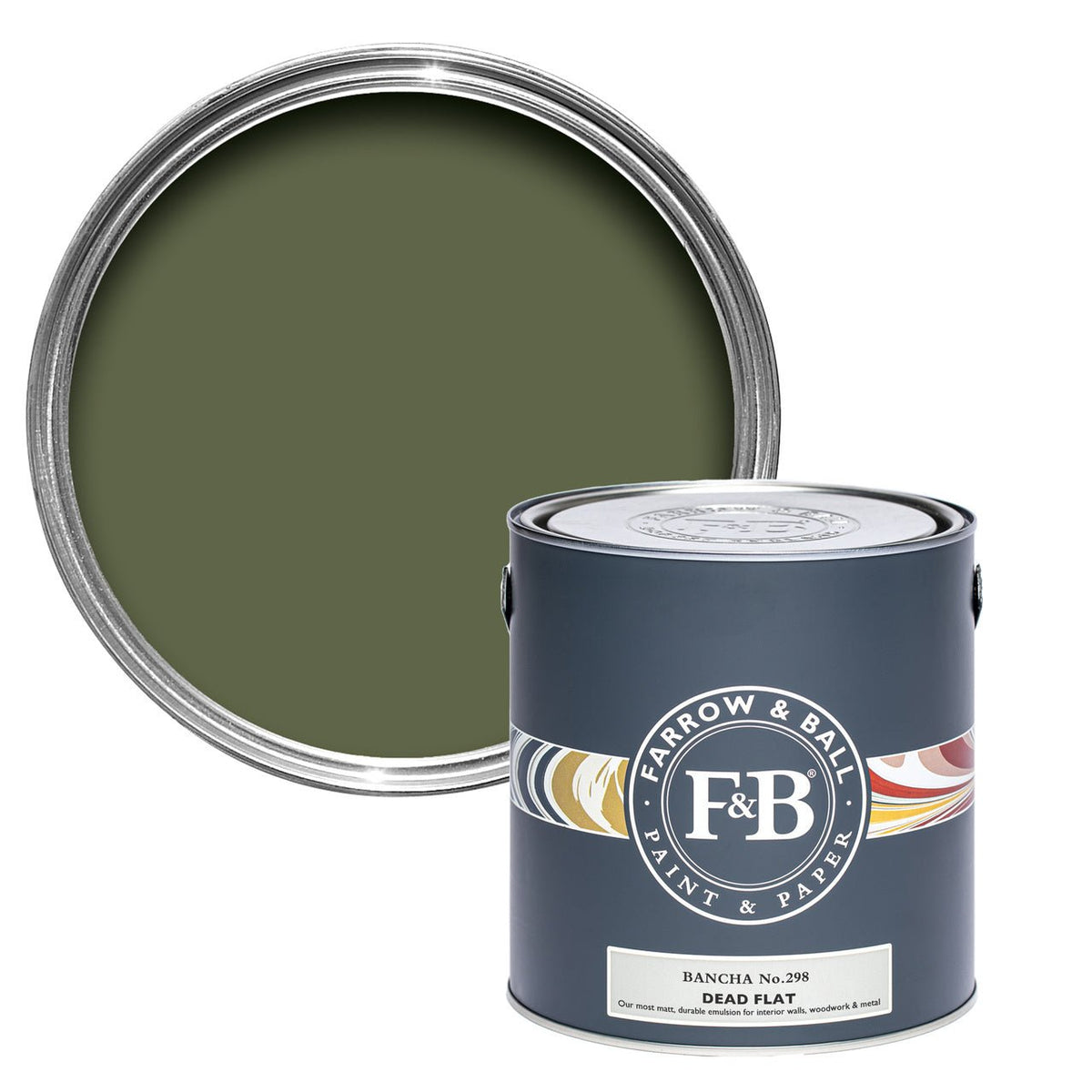 Farrow & Ball Bancha No.298 paint tin and color swatch