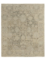 Armadillo Basilica Rug in Clove, overhead view of the handcrafted wool weave and edge finish